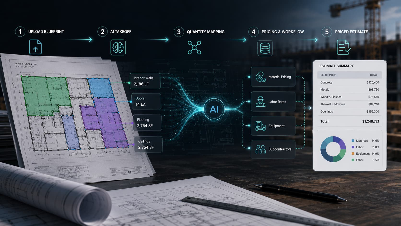 quotr.ai blueprint-to-priced-estimate-workflow card