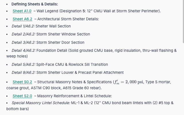 Detail from the supplied Quotr.ai screenshot showing CMU references including A1.0, A6.2, S0.2 and S2.0.