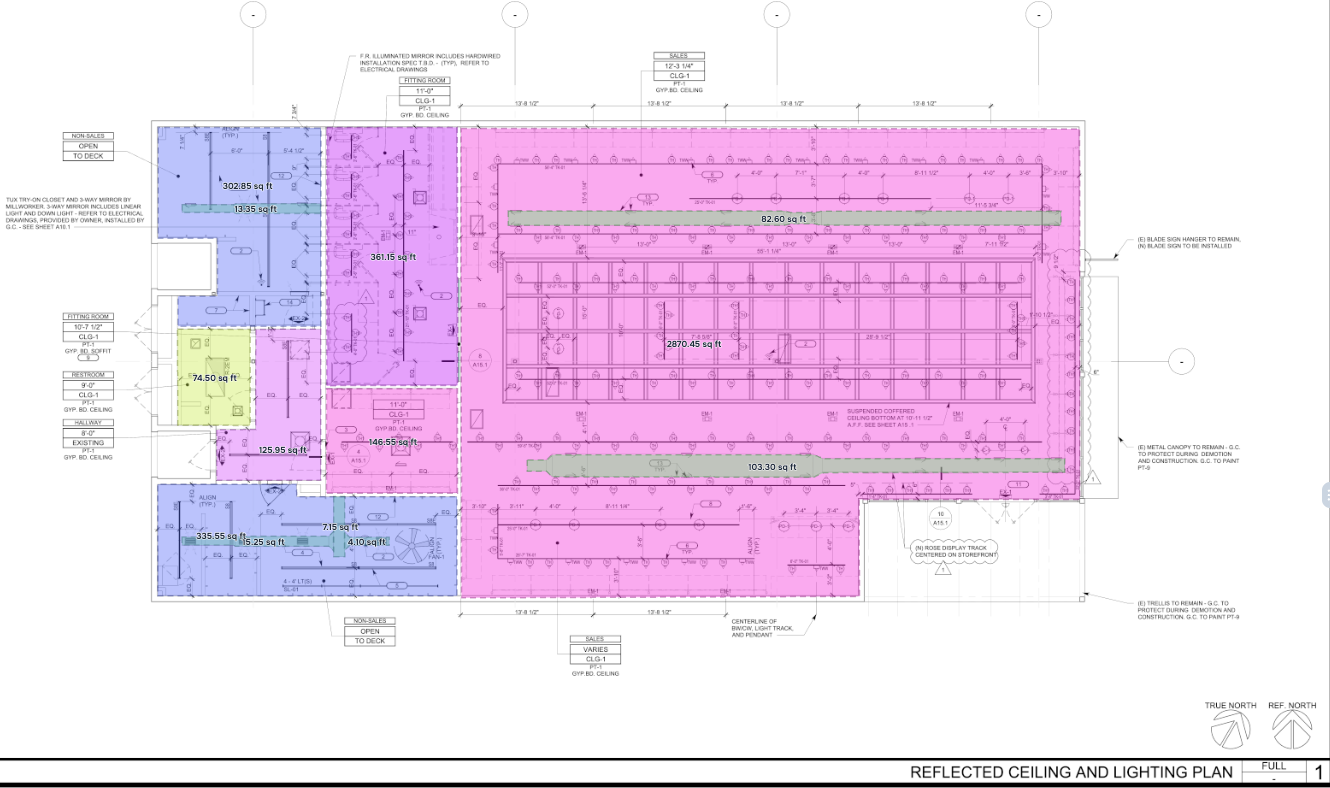 Measuring ceiling painting areas in Quotr.ai.