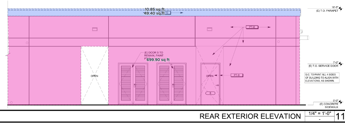 Measuring exterior wall painting areas on an elevation in Quotr.ai.