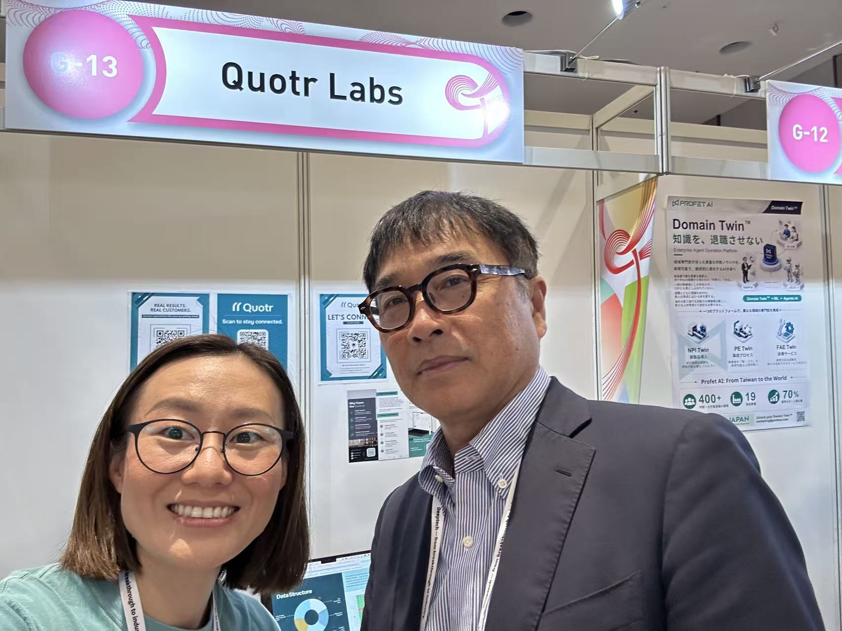 A visitor at the Quotr Labs booth during Global Startup EXPO 2026.
