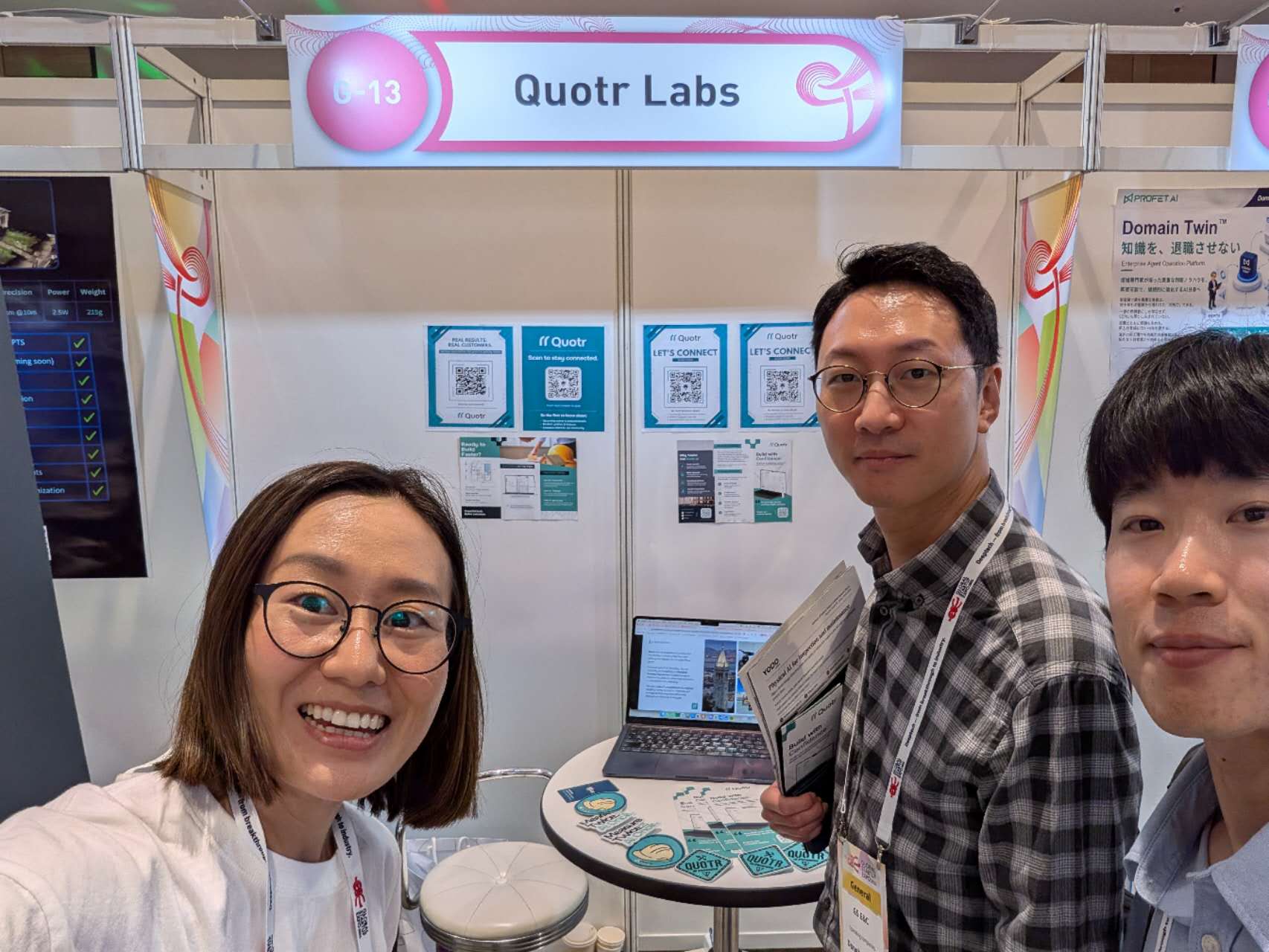 Visitors at the Quotr Labs booth during Global Startup EXPO 2026 in Osaka
