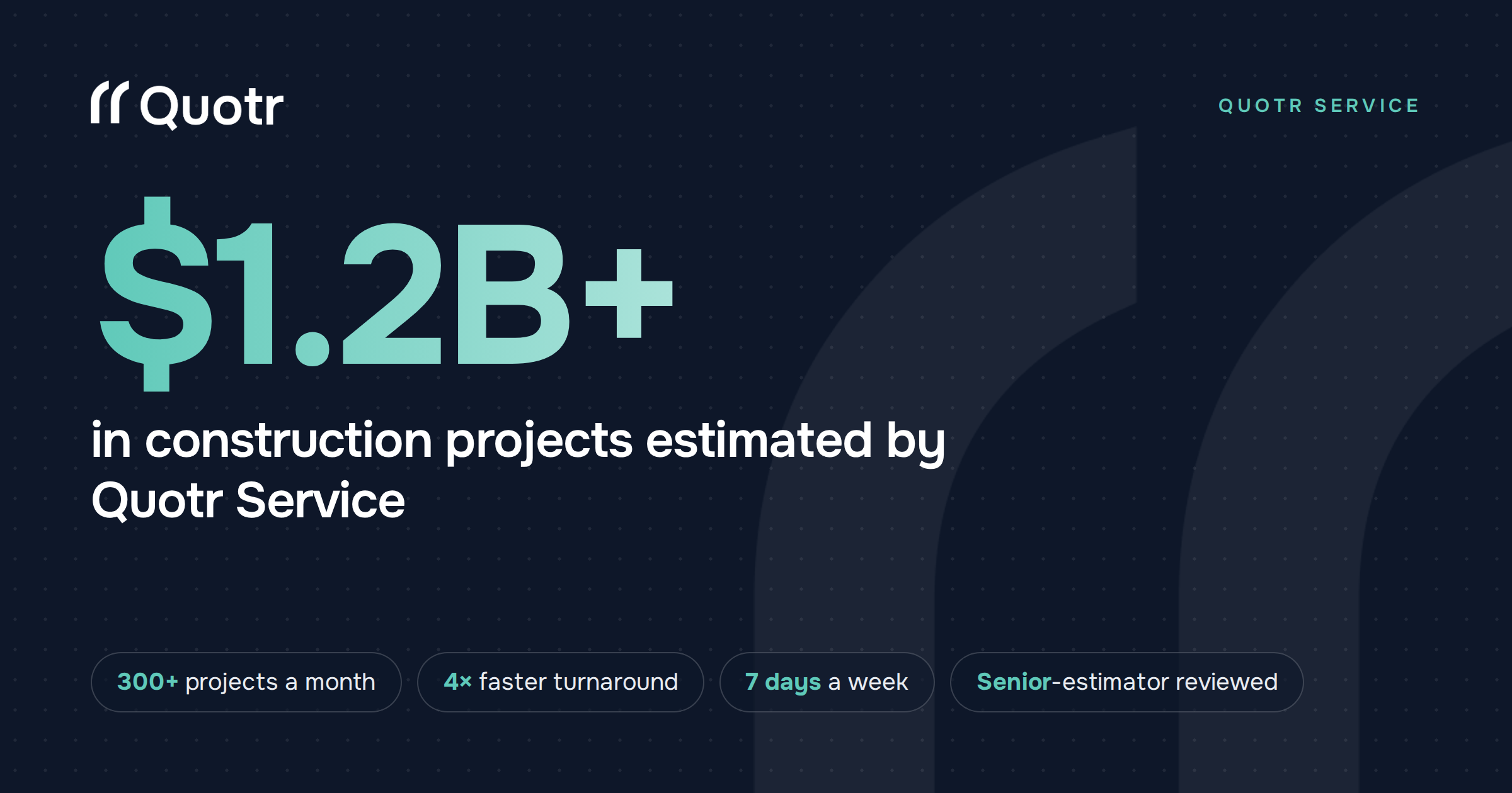 Quotr.ai project value at $1 billion card