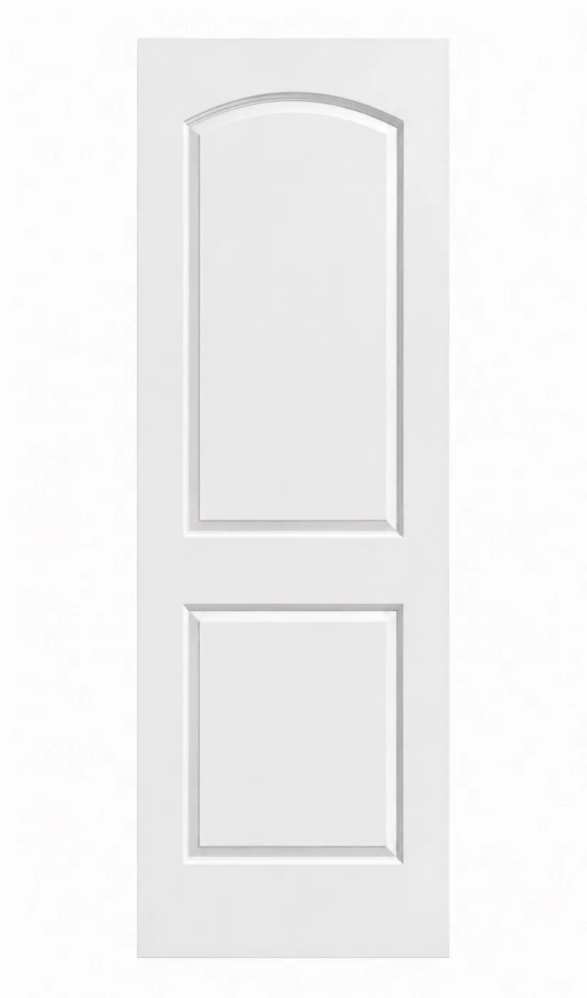 White molded two-panel interior door
